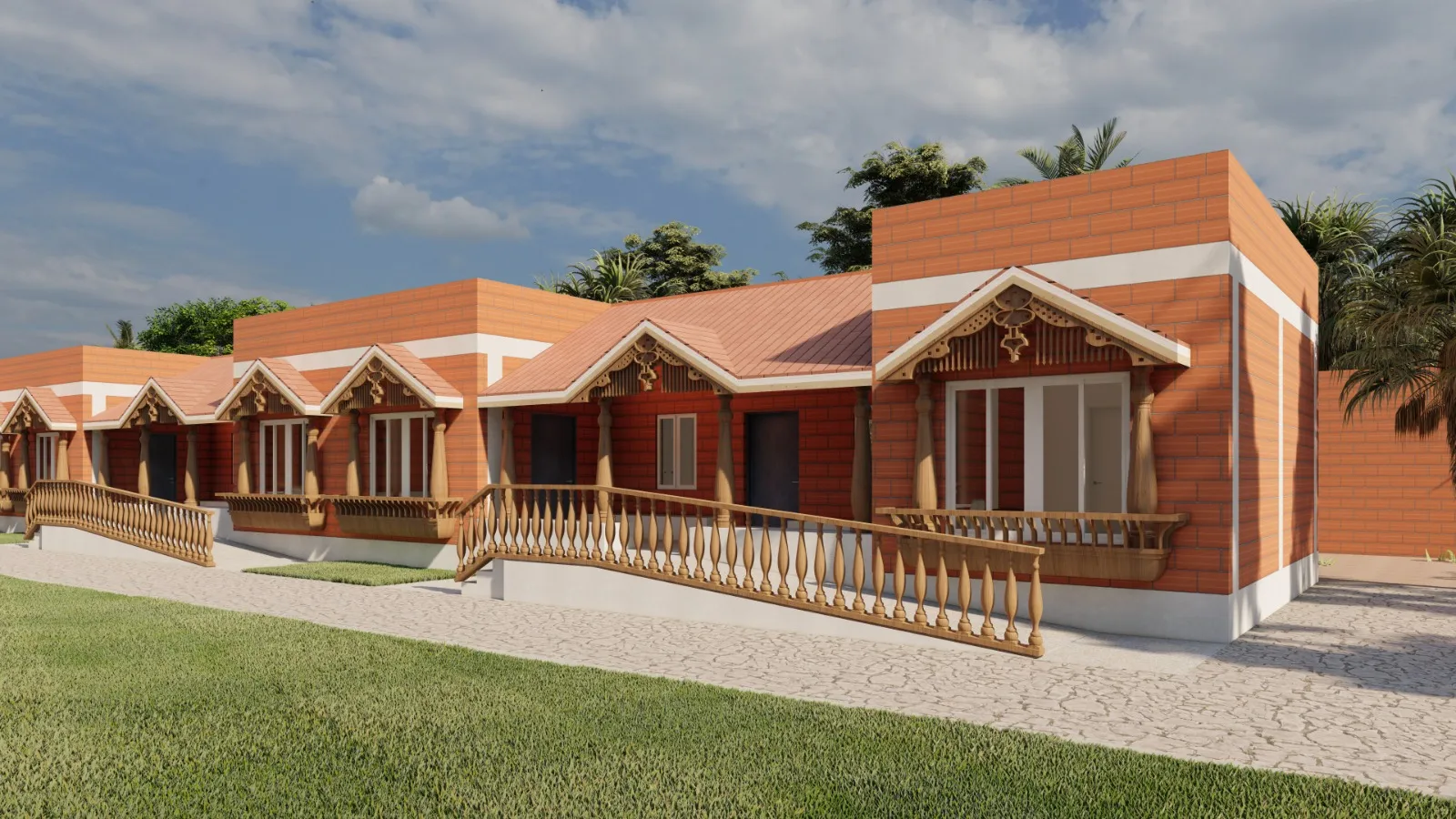 Spacious single-occupancy accommodation block at Aran Senior Living with garden views